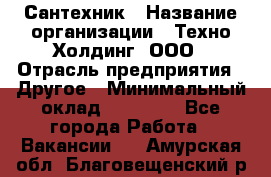 Сантехник › Название организации ­ Техно-Холдинг, ООО › Отрасль предприятия ­ Другое › Минимальный оклад ­ 40 000 - Все города Работа » Вакансии   . Амурская обл.,Благовещенский р-н